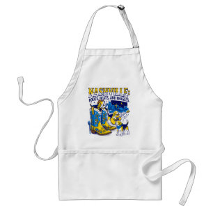 Nashville Tennessee Boots Beats and Beagles Standard Apron