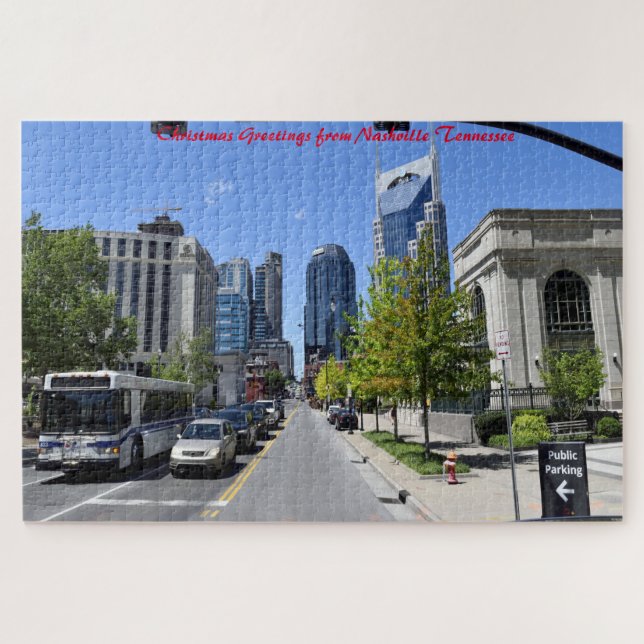 Nashville Tennessee. Christmas Greetings Jigsaw Pu Puzzle (Horizontal)