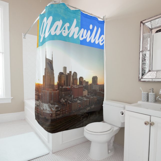 Nashville Tennessee City Scape Beautiful Shower Curtain (In Situ)