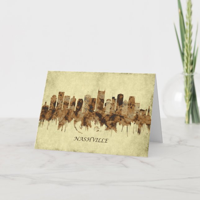 Nashville Tennessee Cityscape Holiday Card (Front)