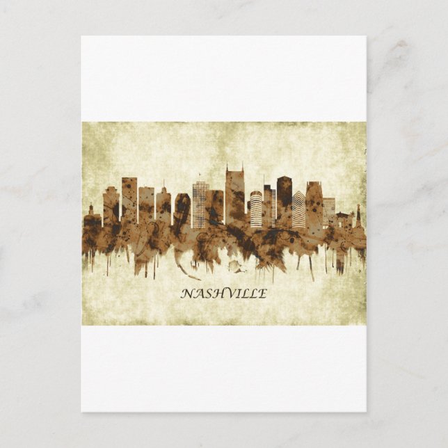 Nashville Tennessee Cityscape Holiday Postcard (Front)