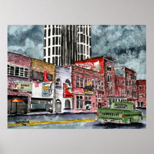 nashville tennessee country music capital art poster