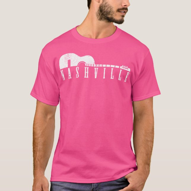 Nashville Tennessee Country Music City Guitar Gift T-Shirt (Front)