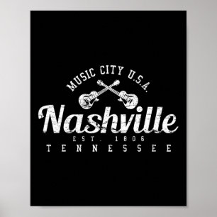 Nashville Tennessee Country Music Usa Shirt Gift Poster