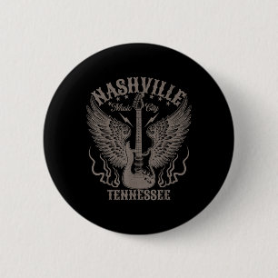 Nashville Tennessee Guitar Country Music City Wome 6 Cm Round Badge
