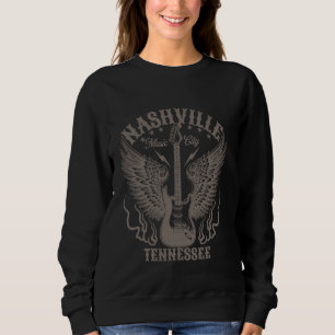 Nashville Tennessee Guitar Country Music City Wome Sweatshirt