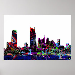 Nashville, Tennessee in graffiti Poster