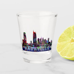 Nashville, Tennessee in graffiti  Shot Glass