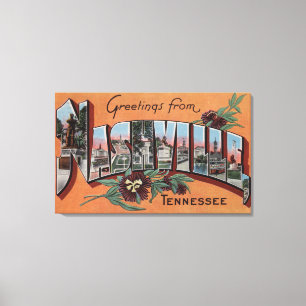 Nashville, Tennessee - Large Letter Scenes Canvas Print