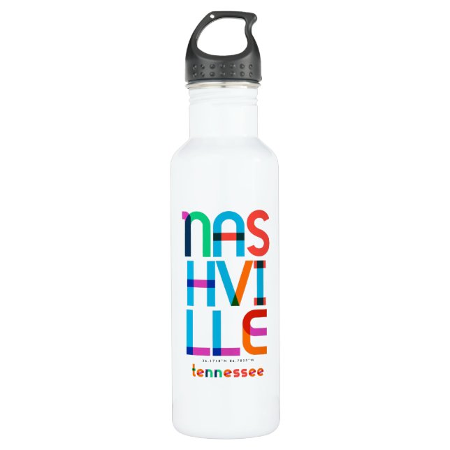Nashville Tennessee Mid Century, Pop Art, 710 Ml Water Bottle (Front)