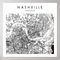 Nashville Tennessee Minimal Modern Street Map