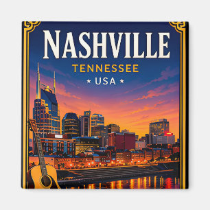 🎸 Nashville Tennessee Music City Magnet
