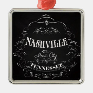 Nashville, Tennessee - Music City Metal Tree Decoration