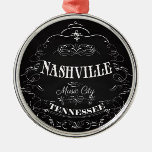 Nashville, Tennessee - Music City Metal Tree Decoration