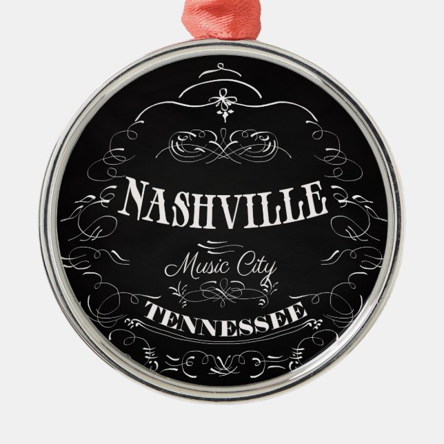Nashville, Tennessee - Music City Metal Tree Decoration (Front)
