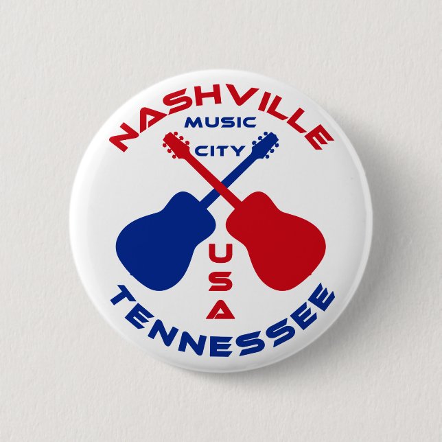 Nashville, Tennessee Music City USA 6 Cm Round Badge (Front)