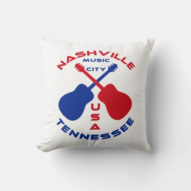 Nashville, Tennessee Music City USA Cushion (Front)