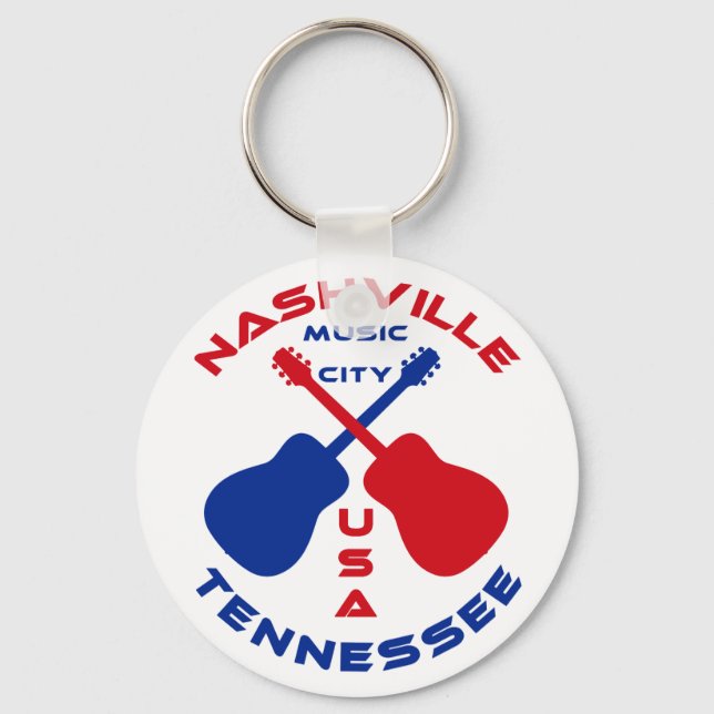 Nashville, Tennessee Music City USA Key Ring (Front)