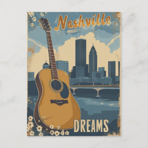 Nashville, Tennessee   Music City Vintage Postcard