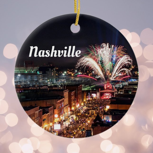 Nashville Tennessee Nightlife Photo Ceramic Tree Decoration (Creator Uploaded)