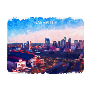 Nashville Tennessee Panorama View  Magnet