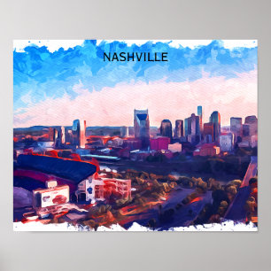 Nashville Tennessee Panorama View  Poster