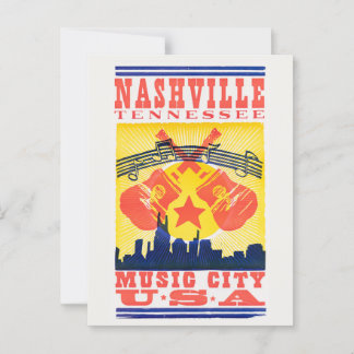 Nashville Tennessee Retro Postcard – Music City US