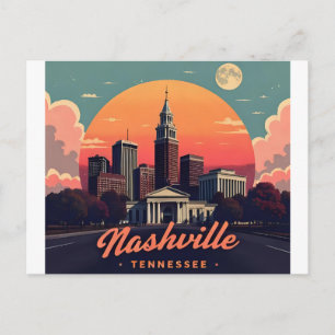 Nashville Tennessee retro Skyline Postcard