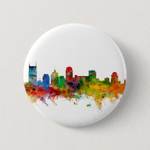 Nashville Tennessee Skyline 6 Cm Round Badge
