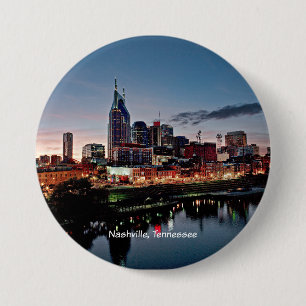 Nashville, Tennessee skyline 7.5 Cm Round Badge