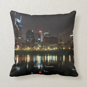 Nashville, Tennessee Skyline at Night Cushion
