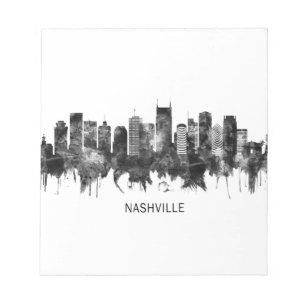 Nashville Tennessee Skyline BW Notepad