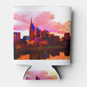 Nashville Tennessee Skyline by Jon Baran Can Cooler