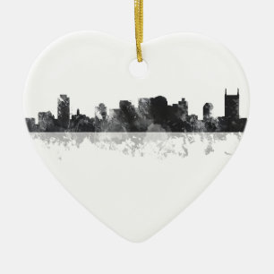 NASHVILLE, TENNESSEE SKYLINE CERAMIC TREE DECORATION