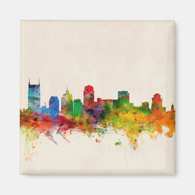 Nashville Tennessee Skyline Cityscape Magnet (Front)