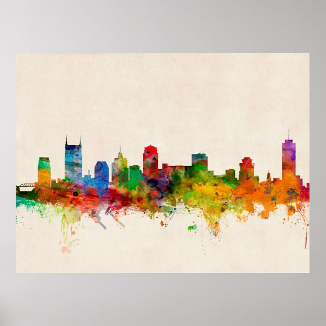 Nashville Tennessee Skyline Cityscape Poster (Front)