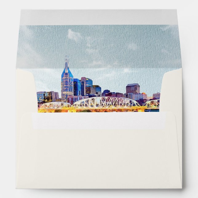 NASHVILLE Tennessee Skyline Destination Travel Envelope (Back (Bottom))
