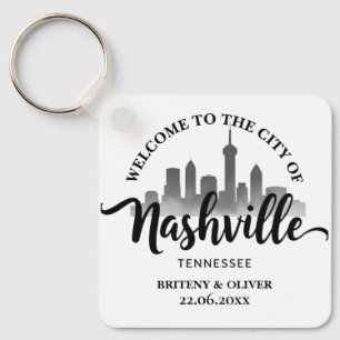 Nashville Tennessee Skyline destination Weeding   Key Ring