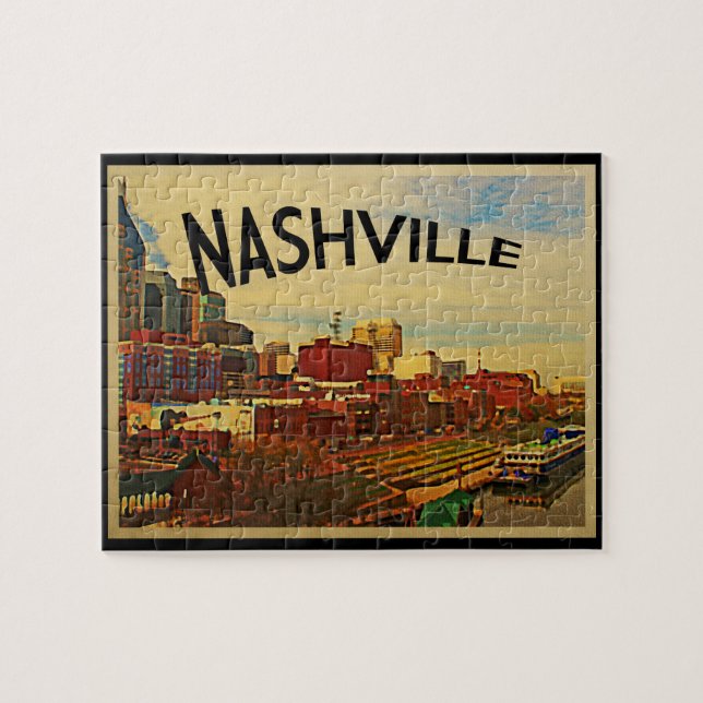 Nashville Tennessee Skyline Jigsaw Puzzle (Horizontal)