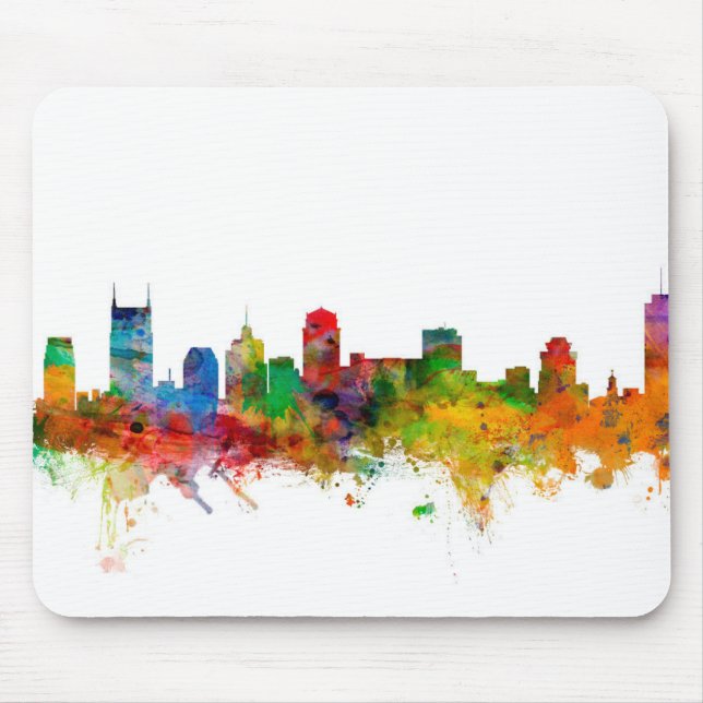 Nashville Tennessee Skyline Mouse Mat (Front)