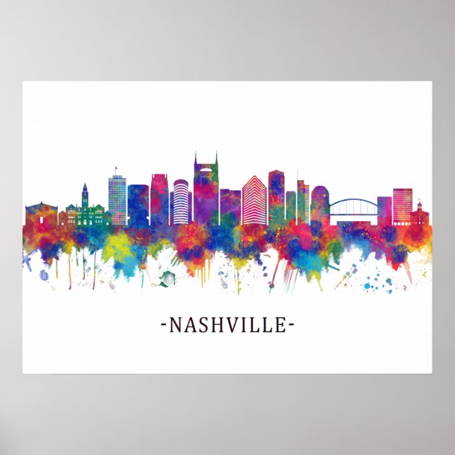 Nashville Tennessee Skyline Poster (Front)
