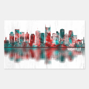 Nashville Tennessee Skyline Rectangular Sticker