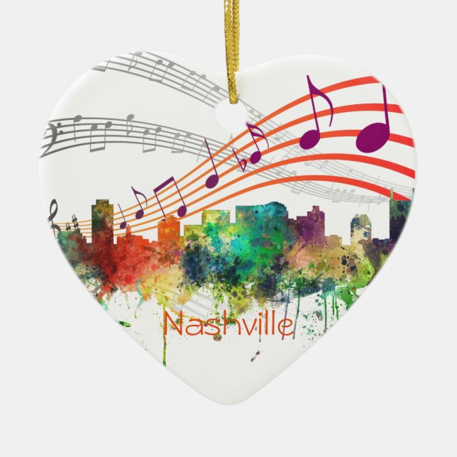 NASHVILLE, TENNESSEE SKYLINE SP  - CERAMIC TREE DECORATION (Front)