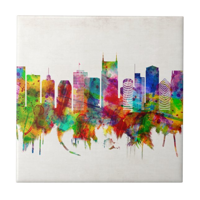 Nashville Tennessee Skyline Tile (Front)