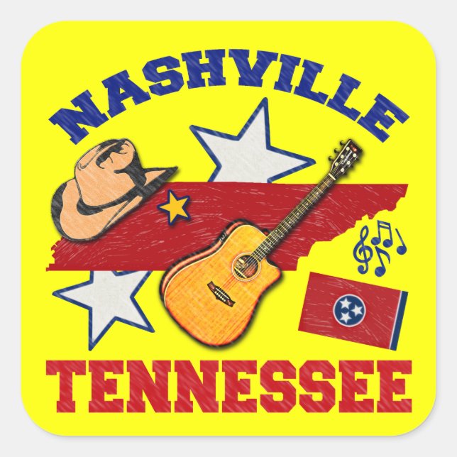 Nashville, Tennessee Square Sticker (Front)