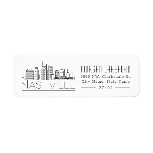 Nashville Tennessee Stylised Skyline | (Front)