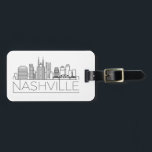 Nashville, Tennessee Stylised Skyline Luggage Tag<br><div class="desc">A unique luggage tag representing the beautiful city of Nashville,  Tennessee.  This tag features a stylised illustration of the city's unique skyline with its name underneath.</div>