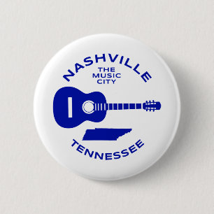 Nashville Tennessee The Music City 6 Cm Round Badge