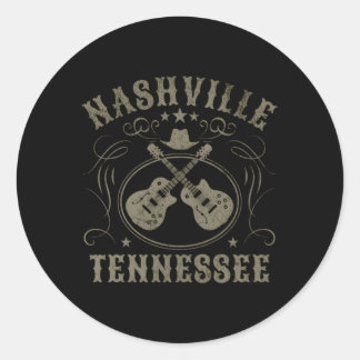 Nashville Tennessee Travel Classic Round Sticker