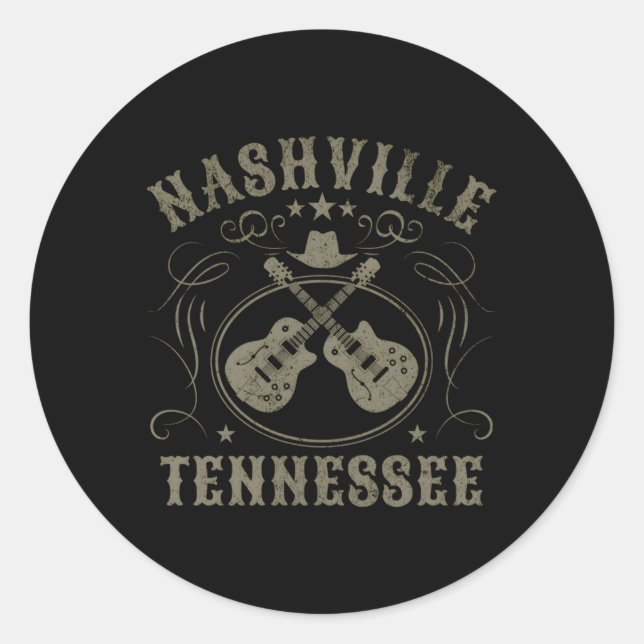 Nashville Tennessee Travel Classic Round Sticker (Front)